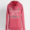 Love My Ugly Christmas Sweater Heather Red Zip-Up Hoodie – Festive Reindeer & Snowflake Holiday Sweatshirt