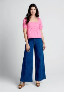 Farming Daisies Babydoll Top -ModCloth 10131734 orchd 3