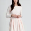 ModCloth Into The Spotlight Pale Pink Fit and Flare Dress with 3/4 Sleeves