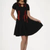 Black & Red Trim Gothic Swing Dress 2 Black & Red Trim Gothic Swing Dress -ModCloth 10480 Black Red Trim Gothic Dress 12