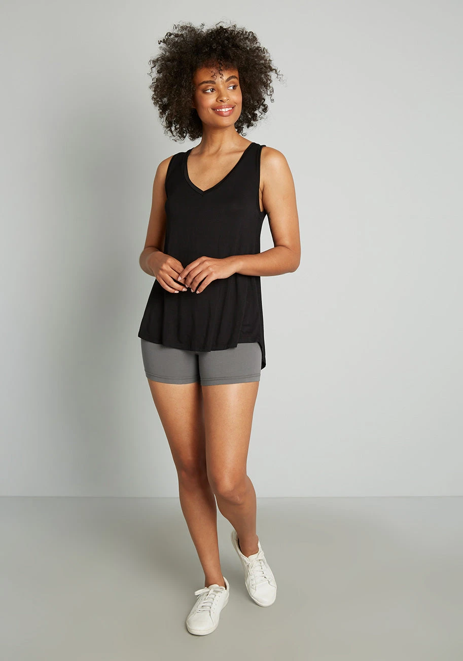 ModCloth Grey Island Of Ven Stretch Cotton – 3-Inch Inseam Cycling Short Leggings 5 ModCloth Grey Island Of Ven Stretch Cotton – 3-Inch Inseam Cycling Short Leggings - Image 3