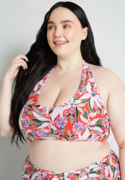 ModCloth Allison Halter Bikini Top - Orange & Emerald Floral Print Plus Size Swimwear -ModCloth 1fe4d34c73172c5f5f494f12215ae080 64b07662 605f 4d0a 82d5 a0a589ce198b