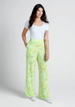 Light Of Day Wide-Leg Pants -ModCloth 20000601 dandy floral mint gum 3