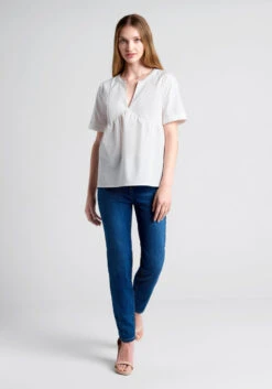 ModCloth Never Better Ivory Cotton Poplin Y-Neck Top – Retro 70s Boxy Short Sleeve Blouse -ModCloth 20005087 c00002 3