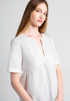 ModCloth Never Better Ivory Cotton Poplin Y-Neck Top – Retro 70s Boxy Short Sleeve Blouse -ModCloth 20005087 c00002 4