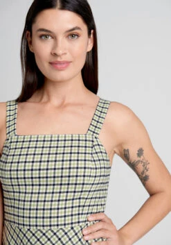 Princess Highway Green and Black Plaid - Square Neck Pinafore Mini Dress 9 Princess Highway Green and Black Plaid - Square Neck Pinafore Mini Dress -ModCloth 20005181 check 4