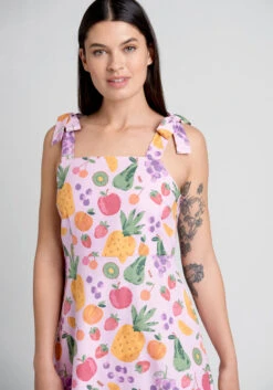 Princess Highway Fresh Squeeze Baby Pink Fruit Print - Linen-Blend Tie-Strap A-Line Midi Dress 9 Princess Highway Fresh Squeeze Baby Pink Fruit Print - Linen-Blend Tie-Strap A-Line Midi Dress -ModCloth 20005261 multi 4