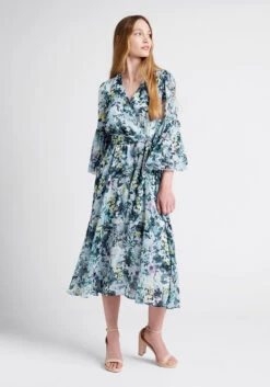 No Brand Flurry Of Florals Midi Dress