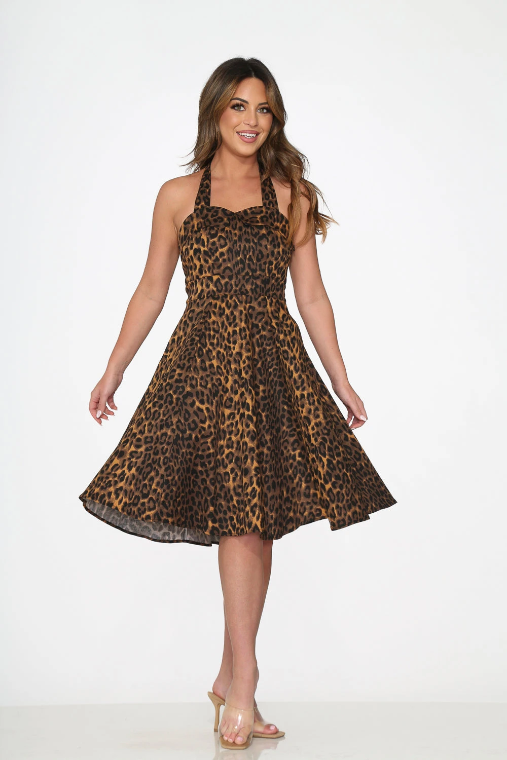 Leopard Halter Swing Dress 5 Leopard Halter Swing Dress - Image 3