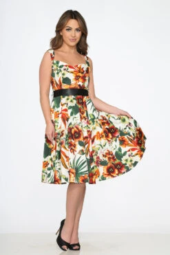 Prince Lily Floral Swing Dress 10 Prince Lily Floral Swing Dress -ModCloth 2017 Orange Floral Dress 7