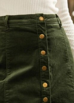 ModCloth Vogue On Vinyl Harvest Sage Corduroy Button-Front A-Line Mini Skirt -ModCloth 2024 08 26ModCloth6975