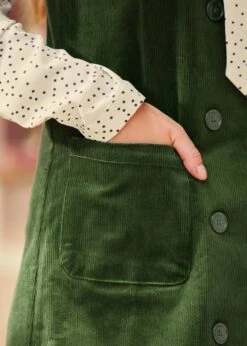 My Power Cord Deep Green Corduroy – Double-Breasted 70s-Inspired Jumper Dress -ModCloth 2024 09 11ModCloth2406