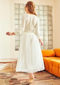 ModCloth White Pointelle Knit and Tulle – Flaunt Where You Want Twofer Midi Dress -ModCloth 2024 09 11ModCloth3143