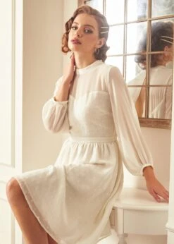 Sheerly Blessed In Bliss Fit And Flare Dress