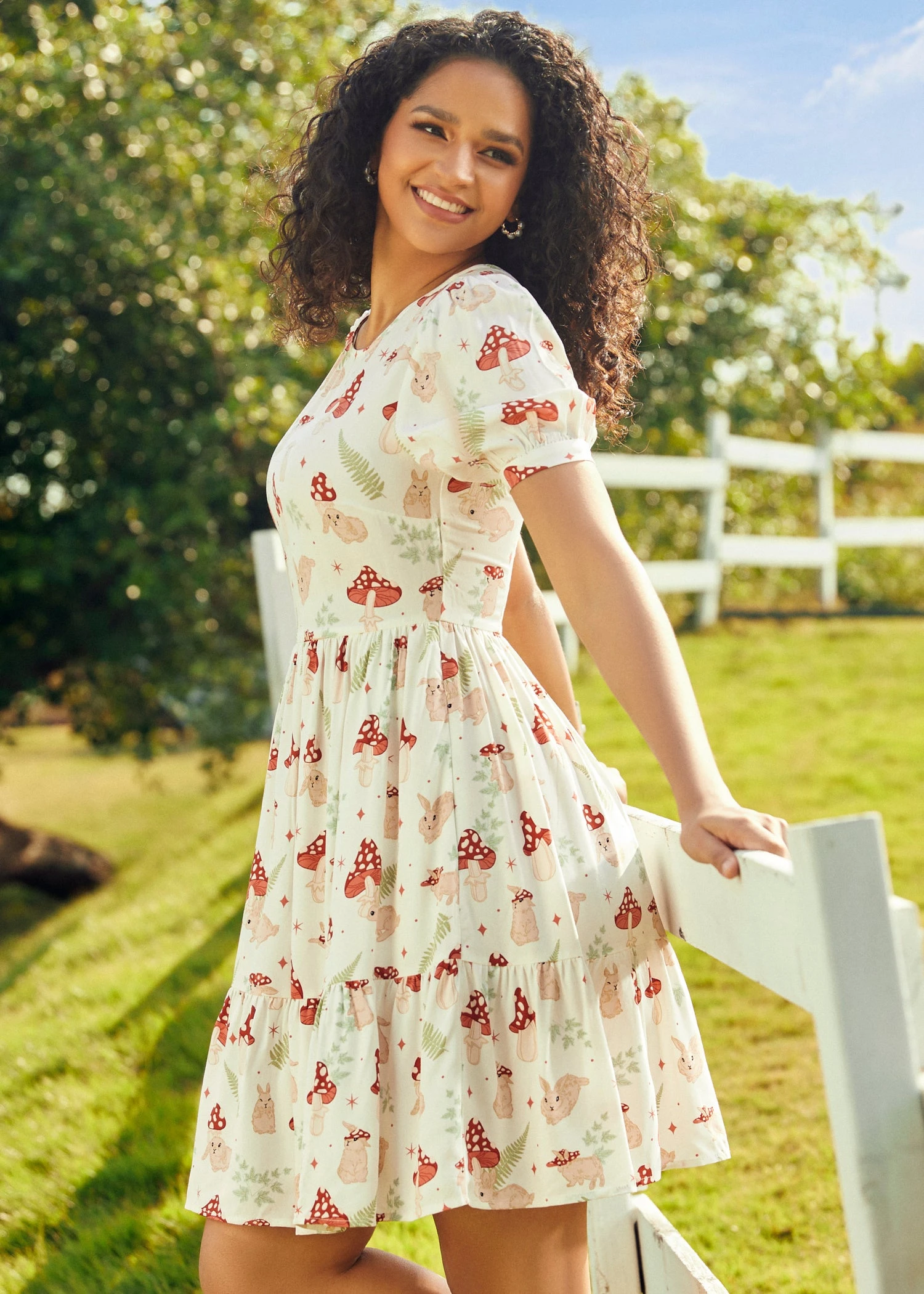 Harmony Multi-Color Floral Print V-Neck Button-Down Fit & Flare Dress 4 Harmony Multi-Color Floral Print V-Neck Button-Down Fit & Flare Dress - Image 2