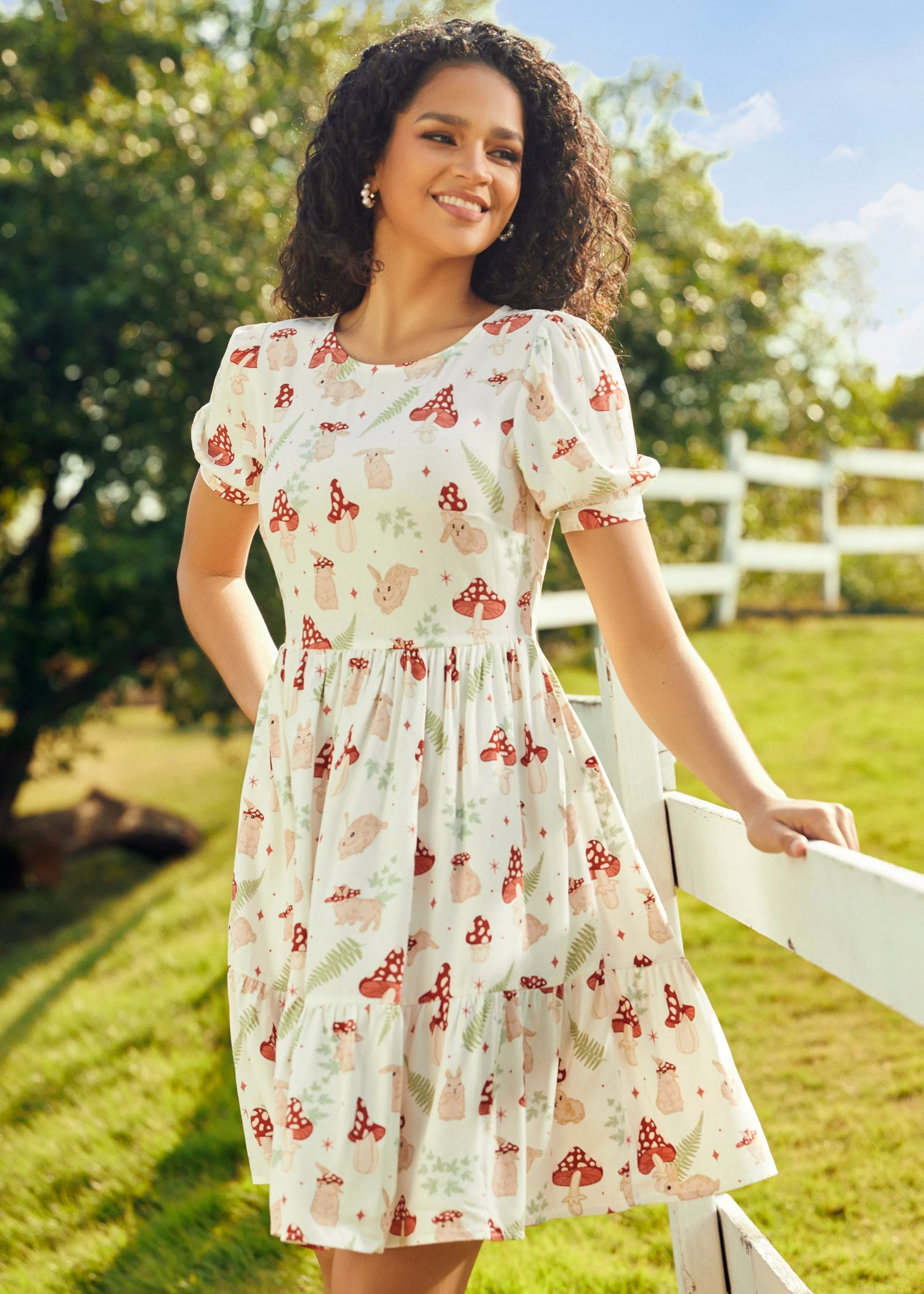 Harmony Multi-Color Floral Print V-Neck Button-Down Fit & Flare Dress 8 Harmony Multi-Color Floral Print V-Neck Button-Down Fit & Flare Dress - Image 6