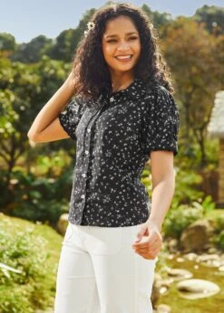 Daydreamer's Delight Black Peter Pan Collar Button-Up Blouse 13 Daydreamer's Delight Black Peter Pan Collar Button-Up Blouse -ModCloth 2025 01 16ModCloth7985