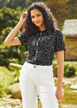 Daydreamer's Delight Black Peter Pan Collar Button-Up Blouse 15 Daydreamer's Delight Black Peter Pan Collar Button-Up Blouse -ModCloth 2025 01 16ModCloth8044