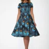 Blue Peacock Swing Dress -ModCloth 20360 Blue Peacock Dress 11