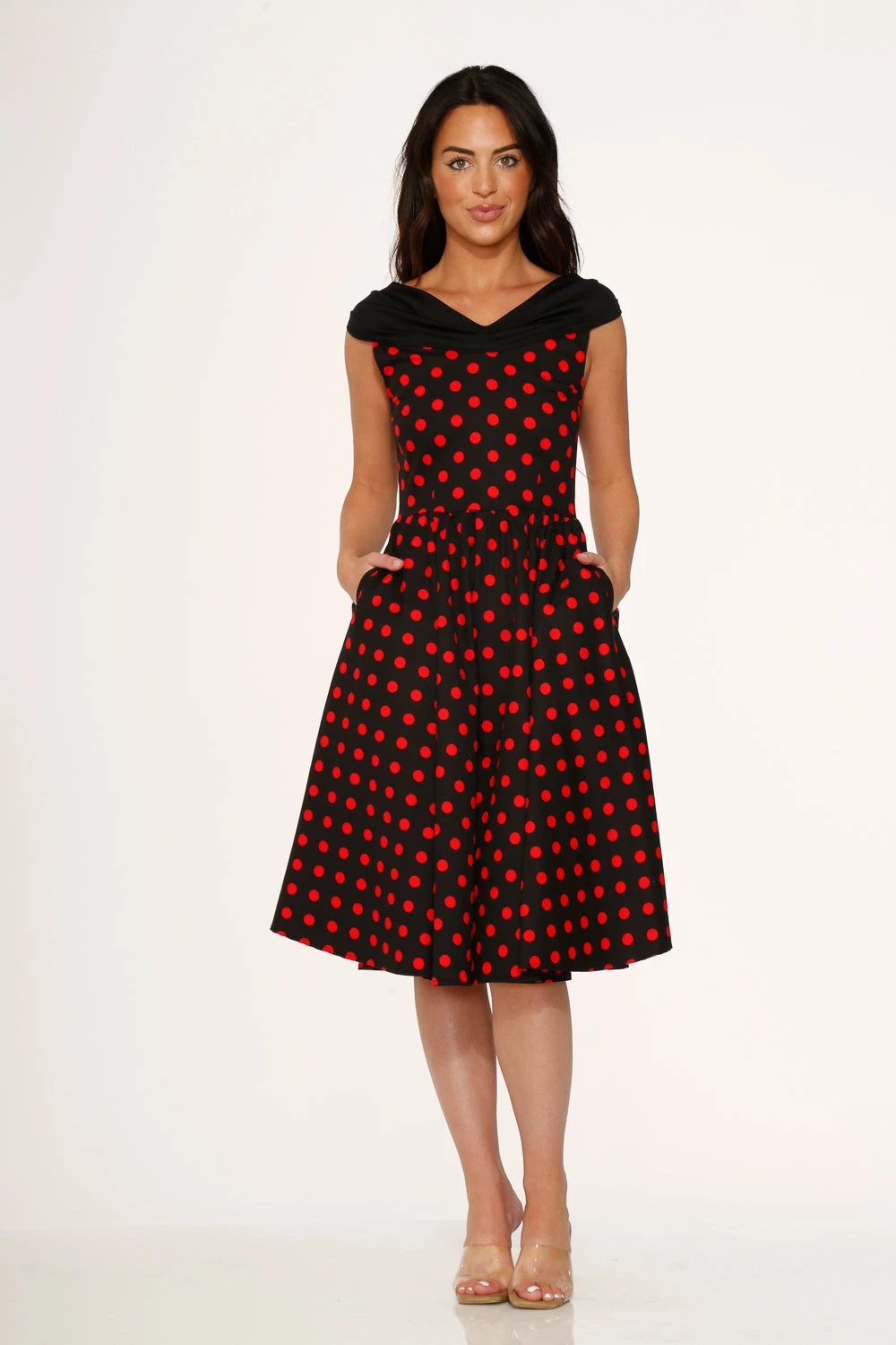 Black & Red Polka Dot Swing Dress 4 Black & Red Polka Dot Swing Dress - Image 2