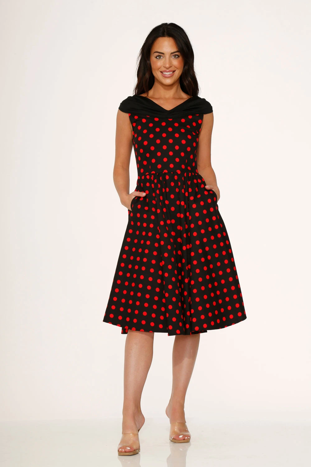 Black & Red Polka Dot Swing Dress 6 Black & Red Polka Dot Swing Dress - Image 4