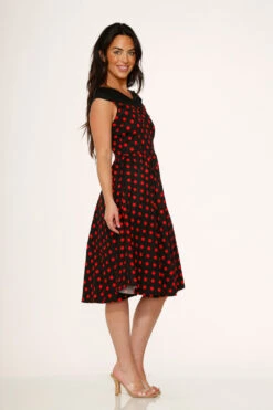 Black & Red Polka Dot Swing Dress 13 Black & Red Polka Dot Swing Dress -ModCloth 20432 Black Red Polka Dot Dress 6