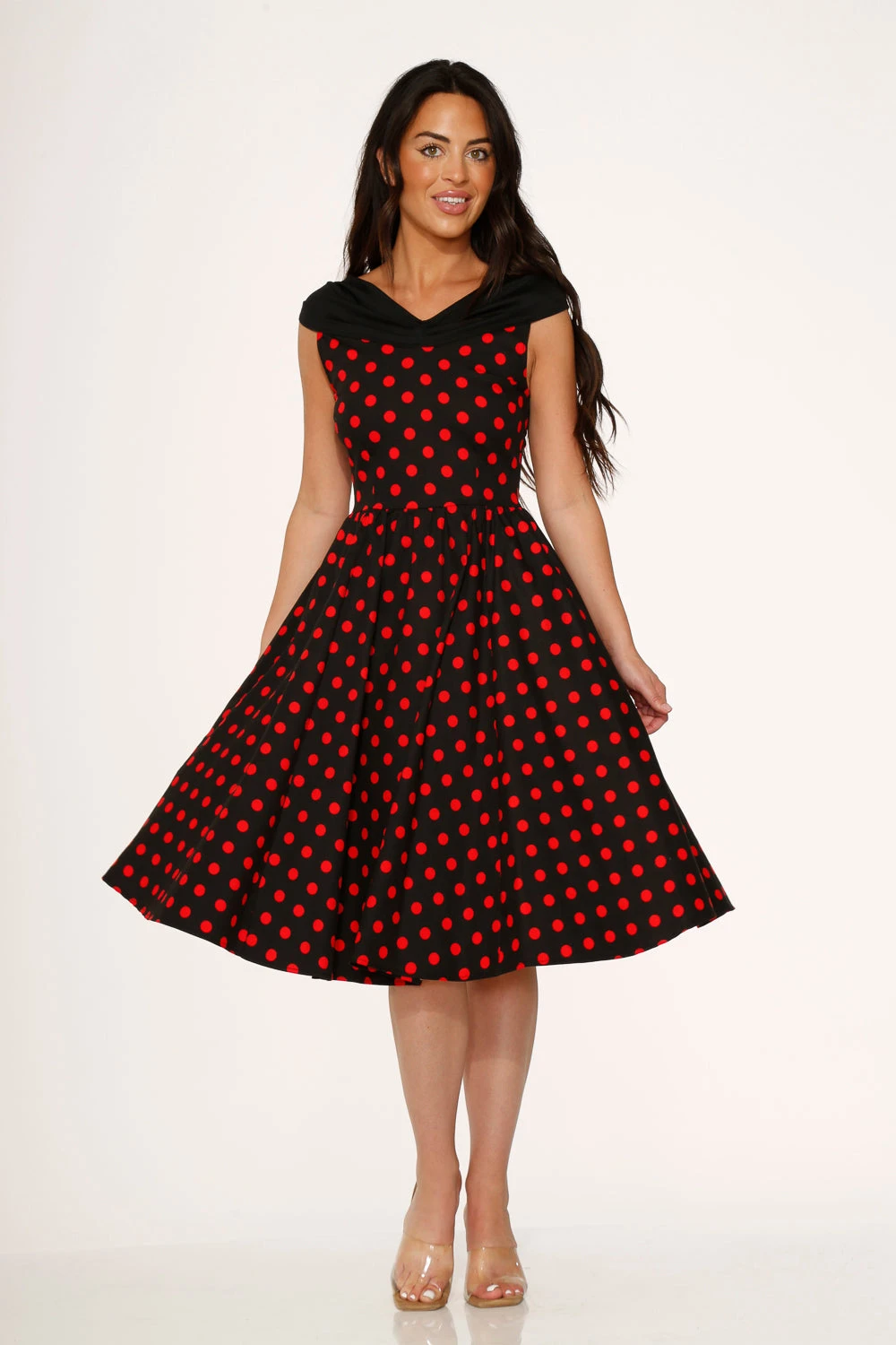 Black & Red Polka Dot Swing Dress 3 Black & Red Polka Dot Swing Dress