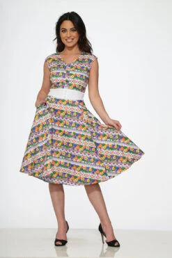 Purple Floral Swing Dress