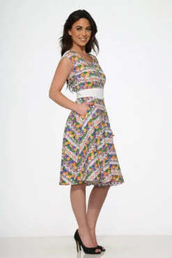 Purple Floral Swing Dress -ModCloth 20520 Purple Floral Dress 8