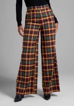 ModCloth My Seventies Moment Plaid Flare Pants – Mustard and Green High-Rise Retro Trousers -ModCloth 205218 a0034 1