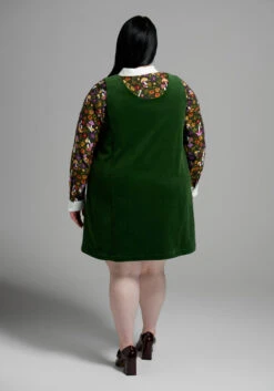 My Power Cord Deep Green Corduroy – Double-Breasted 70s-Inspired Jumper Dress -ModCloth 205338 c80023 6