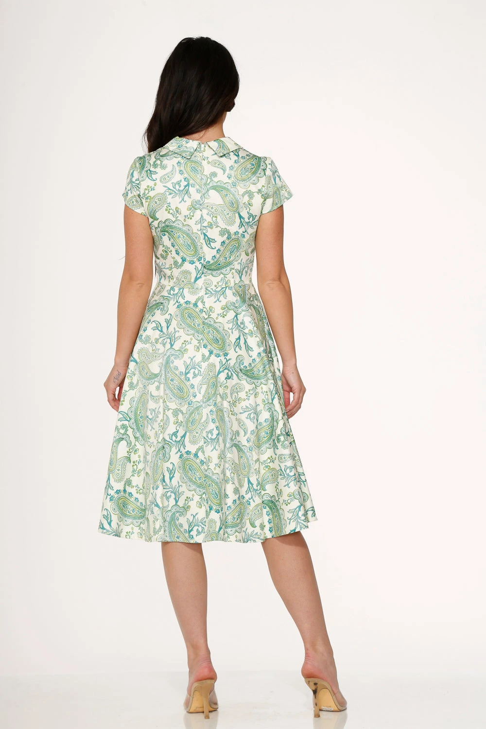 Green Paisley Swing Dress 7 Green Paisley Swing Dress - Image 5