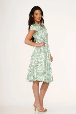 Green Paisley Swing Dress 13 Green Paisley Swing Dress -ModCloth 20550 White Green Swing Dress 7