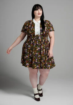 Yes, Darling Moss Green Mushroom Print Fit and Flare Dress – 70s Vintage Mini with Contrast Collar 15 Yes, Darling Moss Green Mushroom Print Fit and Flare Dress – 70s Vintage Mini with Contrast Collar -ModCloth 205680 70 s shroomz green 5