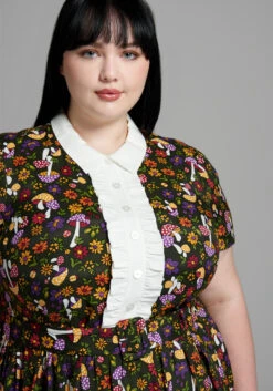 Yes, Darling Moss Green Mushroom Print Fit and Flare Dress – 70s Vintage Mini with Contrast Collar 17 Yes, Darling Moss Green Mushroom Print Fit and Flare Dress – 70s Vintage Mini with Contrast Collar -ModCloth 205680 70 s shroomz green 7