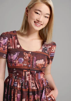 Shadows And Bookshelves Skater Dress 9 Shadows And Bookshelves Skater Dress -ModCloth 206280 multi 4