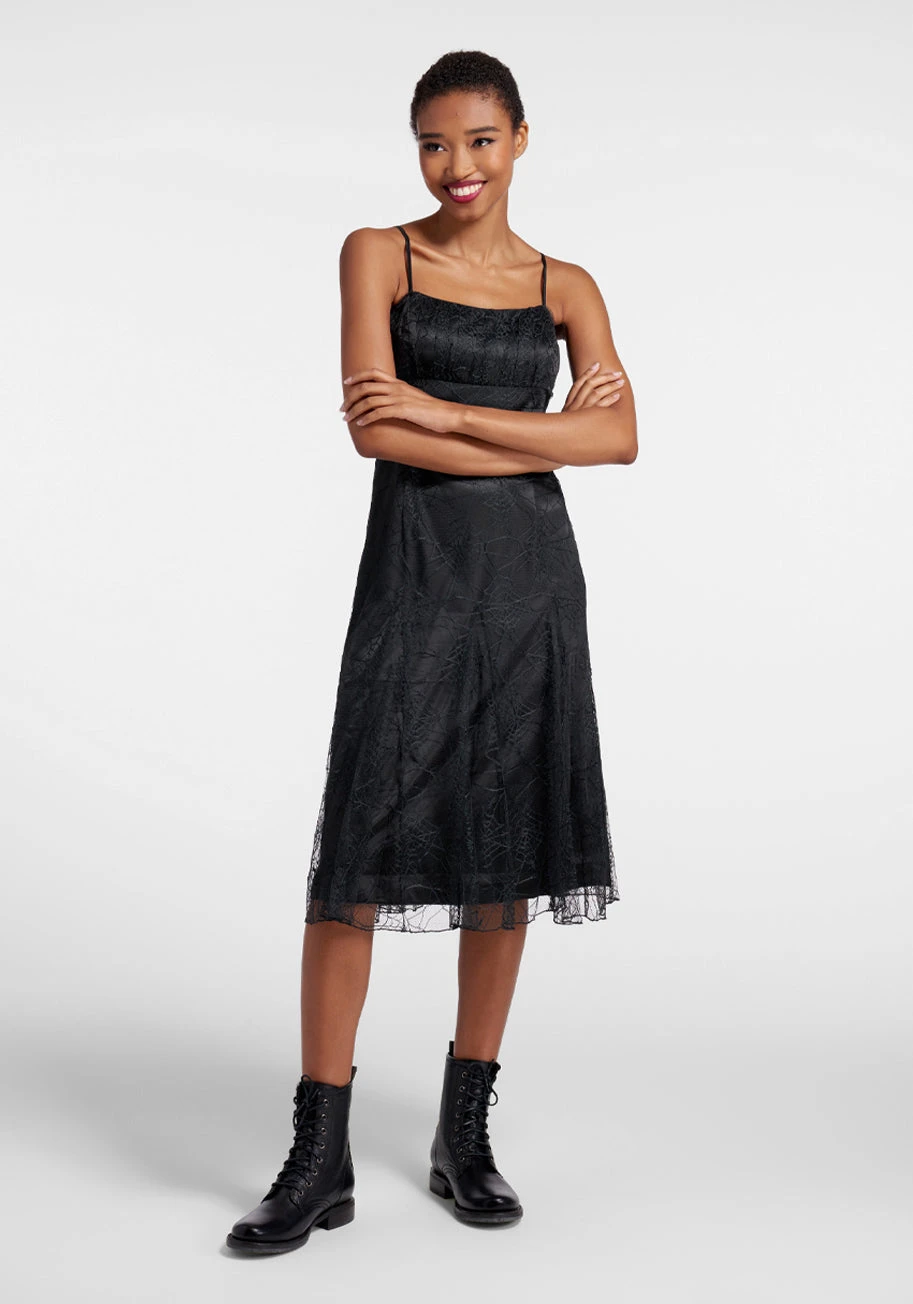 Black Friday Dying To Meet You Black Spidery Mesh Midi Dress – Gothic A-Line Sleeveless Dress 3 Black Friday Dying To Meet You Black Spidery Mesh Midi Dress – Gothic A-Line Sleeveless Dress