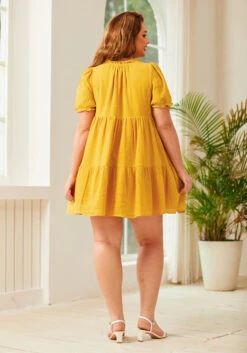 Sunshine Serenade Babydoll Dress -ModCloth 206411 GOLD NUGGET PLUS 3