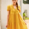 Sunshine Serenade Babydoll Dress -ModCloth 206411 gold nugget 6Large