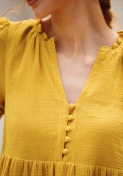 Sunshine Serenade Babydoll Dress -ModCloth 206411 gold nugget 7Large