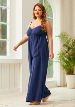 Blossom Bliss Jumpsuit 28 Blossom Bliss Jumpsuit -ModCloth 206412 NVY PLUS 4