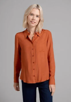 ModCloth Point In Time Deep Rust Button-Up Top – Retro Point Collar Long Sleeve Blouse 12 ModCloth Point In Time Deep Rust Button-Up Top – Retro Point Collar Long Sleeve Blouse -ModCloth 206588 c30003 3
