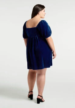 Navy Blue Velvet Babydoll Dress – Sweetheart Neck & Puff Sleeve Retro Mini 18 Navy Blue Velvet Babydoll Dress – Sweetheart Neck & Puff Sleeve Retro Mini -ModCloth 206599 c70025 7