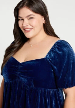 Navy Blue Velvet Babydoll Dress – Sweetheart Neck & Puff Sleeve Retro Mini 17 Navy Blue Velvet Babydoll Dress – Sweetheart Neck & Puff Sleeve Retro Mini -ModCloth 206599 c70025 8