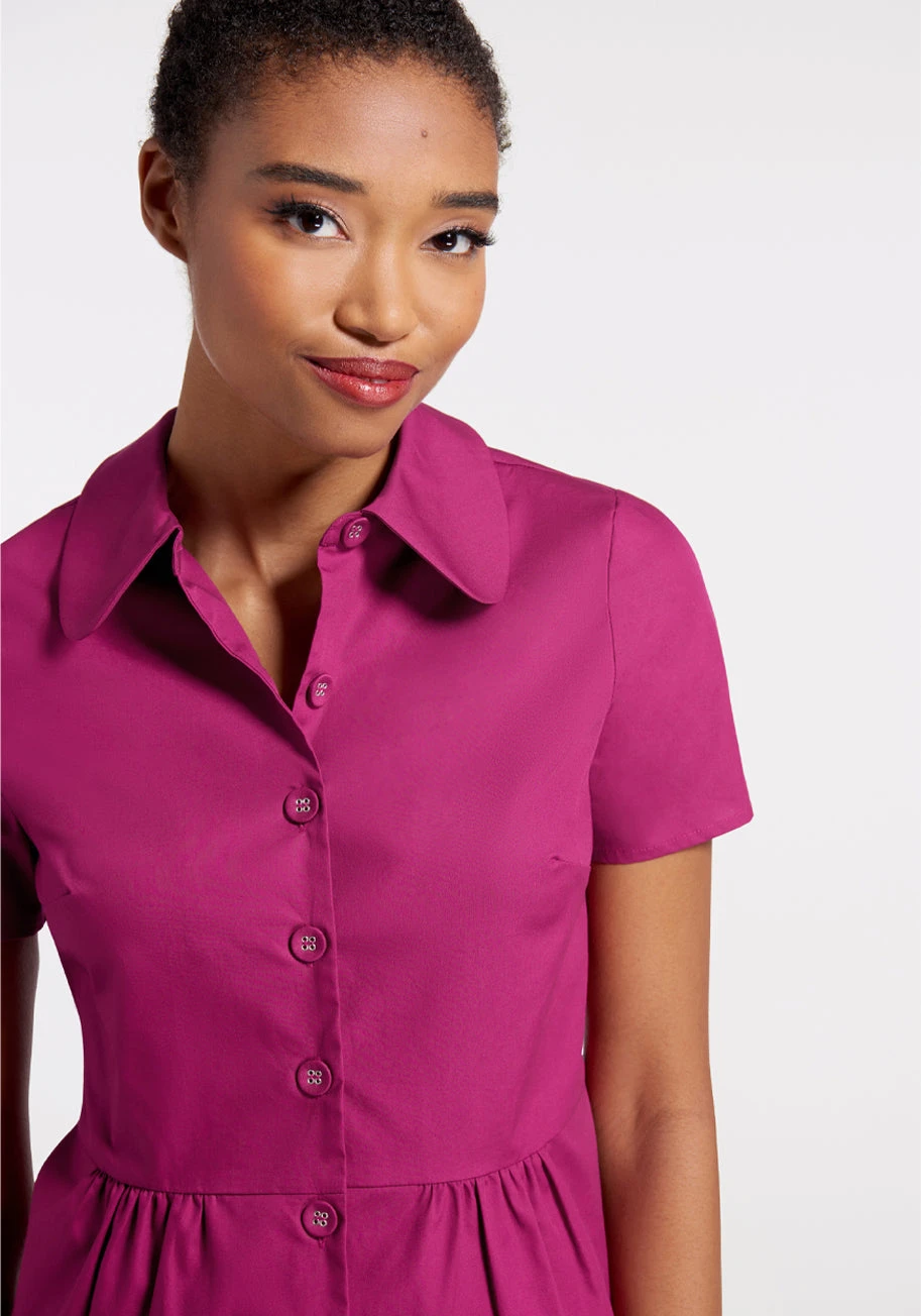 ModCloth Such Sweetness Fuchsia Gummyberry Juice 1940s Peplum Top 6 ModCloth Such Sweetness Fuchsia Gummyberry Juice 1940s Peplum Top - Image 4