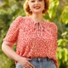 Confetti Confection Tie-Neck Blouse -ModCloth 206644 dot devore 1