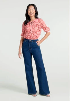 ModCloth Pink and Red Velvet Swiss Dot – Tie-Neck Sweetheart Devore Blouse -ModCloth 206644 p60002 3