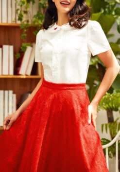 All Around Me Circle Skirt 14 All Around Me Circle Skirt -ModCloth 206777 fiery red heart lace 4