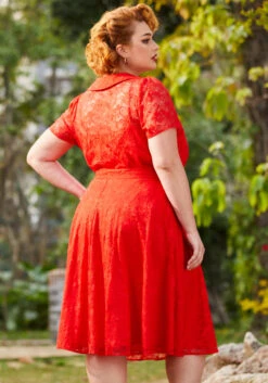 All Around Me Circle Skirt 17 All Around Me Circle Skirt -ModCloth 206777 fiery red heart lace 7