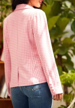 Keep It Classic Blazer -ModCloth 206820 pink houndstooth 6